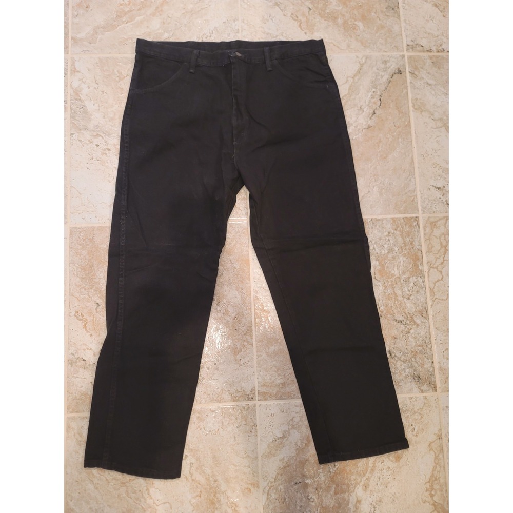 New RUSTLER Regular Fit BLACK JEANS Extra Rugged Heavyweight STRAIGHT LEG 40x30